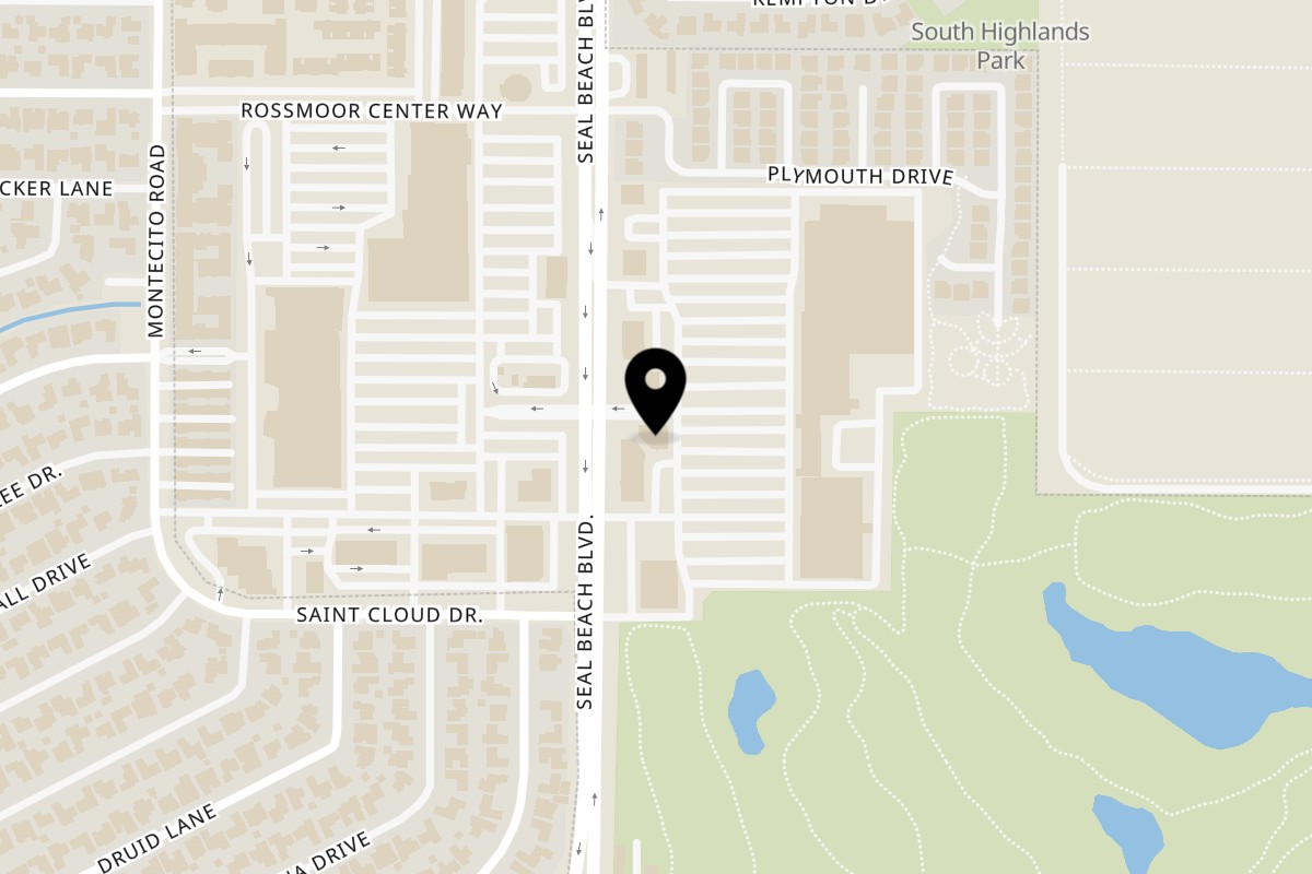 Map showing the location of Mako Ramen on 12420 Seal Beach Blvd suite a in Seal Beach